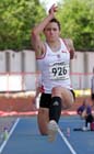 Emma Pringle (Gateshead) winner of the triple jump with a championship record at the North Eastern Champs, Gateshead.
